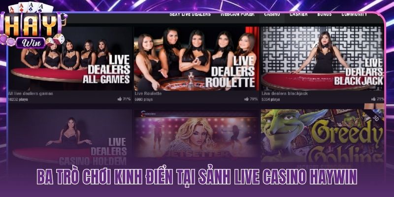 Baccarat - Roulette - Sicbo chuẩn quốc tế với dealer người thật