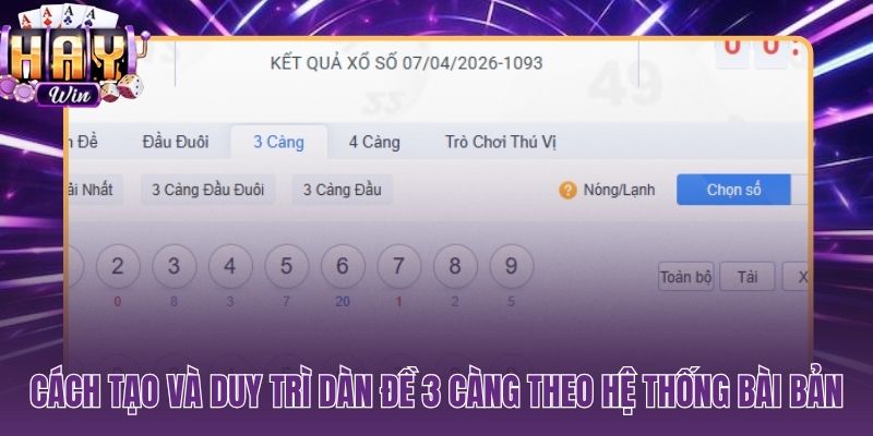 Dàn đề 3 càng có hệ thống rõ ràng và tiêu chí cắt lỗ cụ thể
